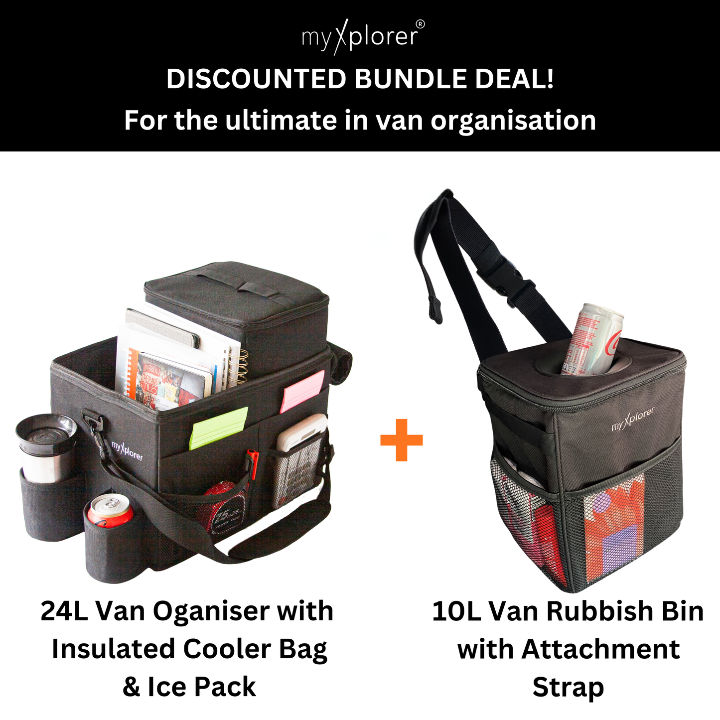 Discount Bundle: 24L Van Organiser + 10L Van Rubbish Bin (Save 5%)