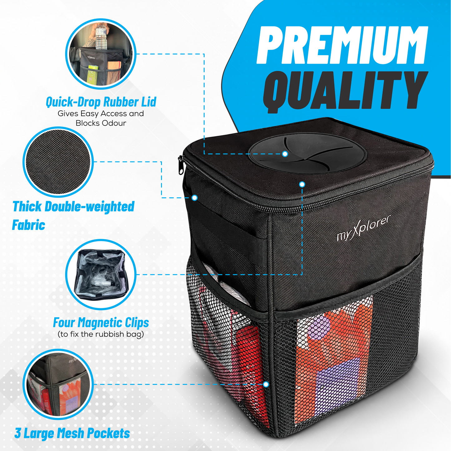 myXplorer Van Rubbish Bin (Large 10L)
