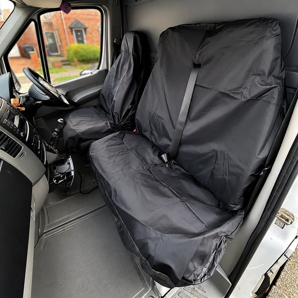 myXplorer Van Seat Cover Set (Heavy-Duty, Non-Slip Coating, Waterproof, 2 Piece Set)