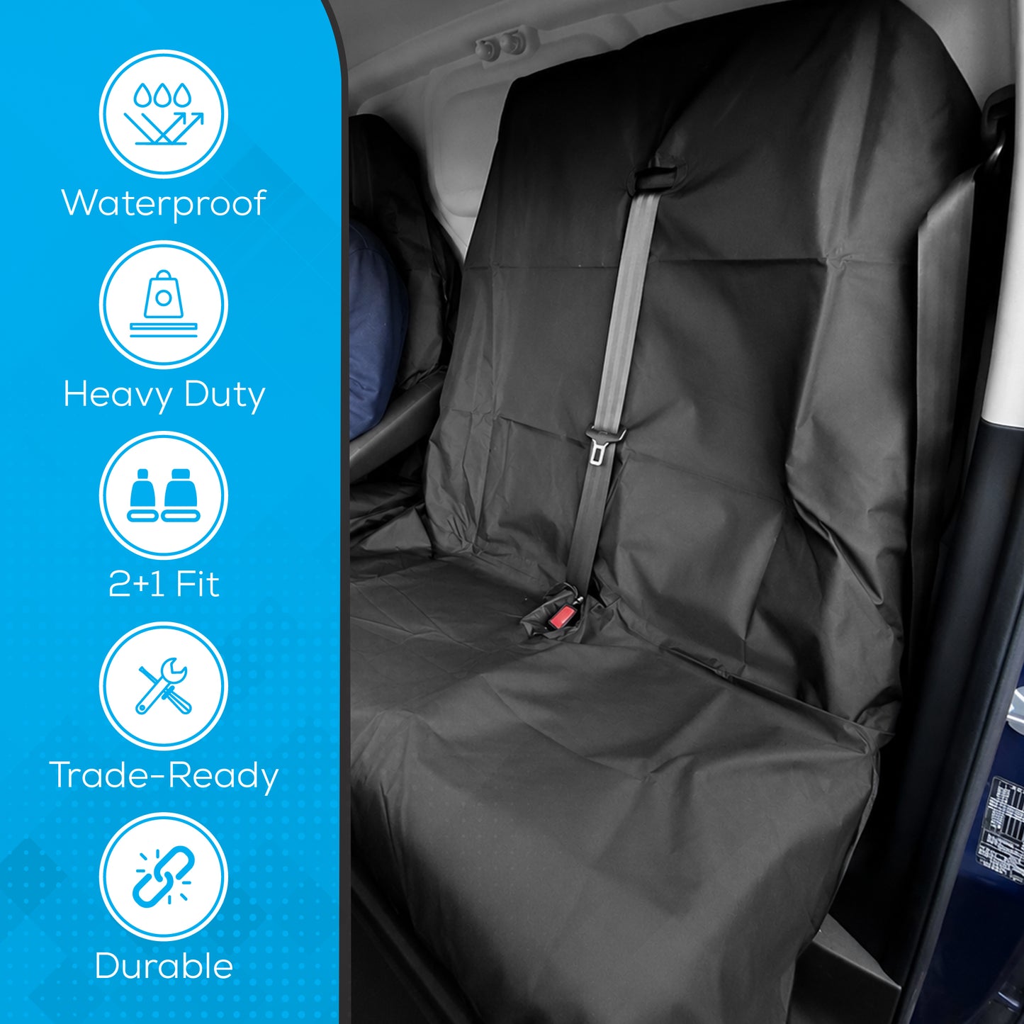 myXplorer Van Seat Cover Set (Heavy-Duty, Non-Slip Coating, Waterproof, 2 Piece Set)