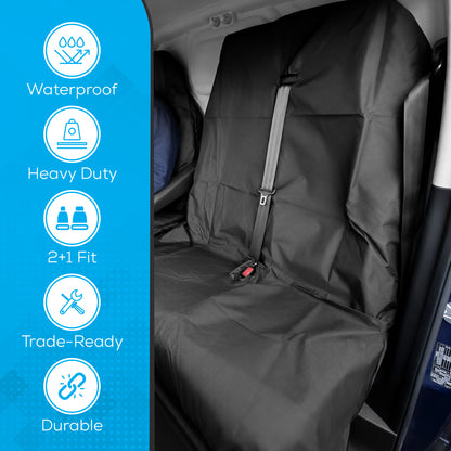 myXplorer Van Seat Cover Set (Heavy-Duty, Non-Slip Coating, Waterproof, 2 Piece Set)
