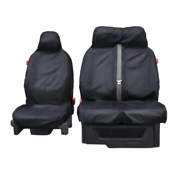 myXplorer Heavy-Duty Waterproof Van Seat Cover Set. Single Driver Seat Cover Plus Double Bench Seat Cover